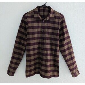Lululemon Masons Peak Flannel Men's Size Medium Plaid Dark Adobe Frontier Shirt
